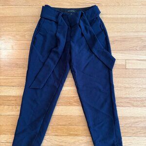Banana Republic Navy Blue Ankle Dress Pants with Waist Belt (Size 2)